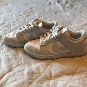 Nike Kids White and Light Gray Low-Top Sneakers